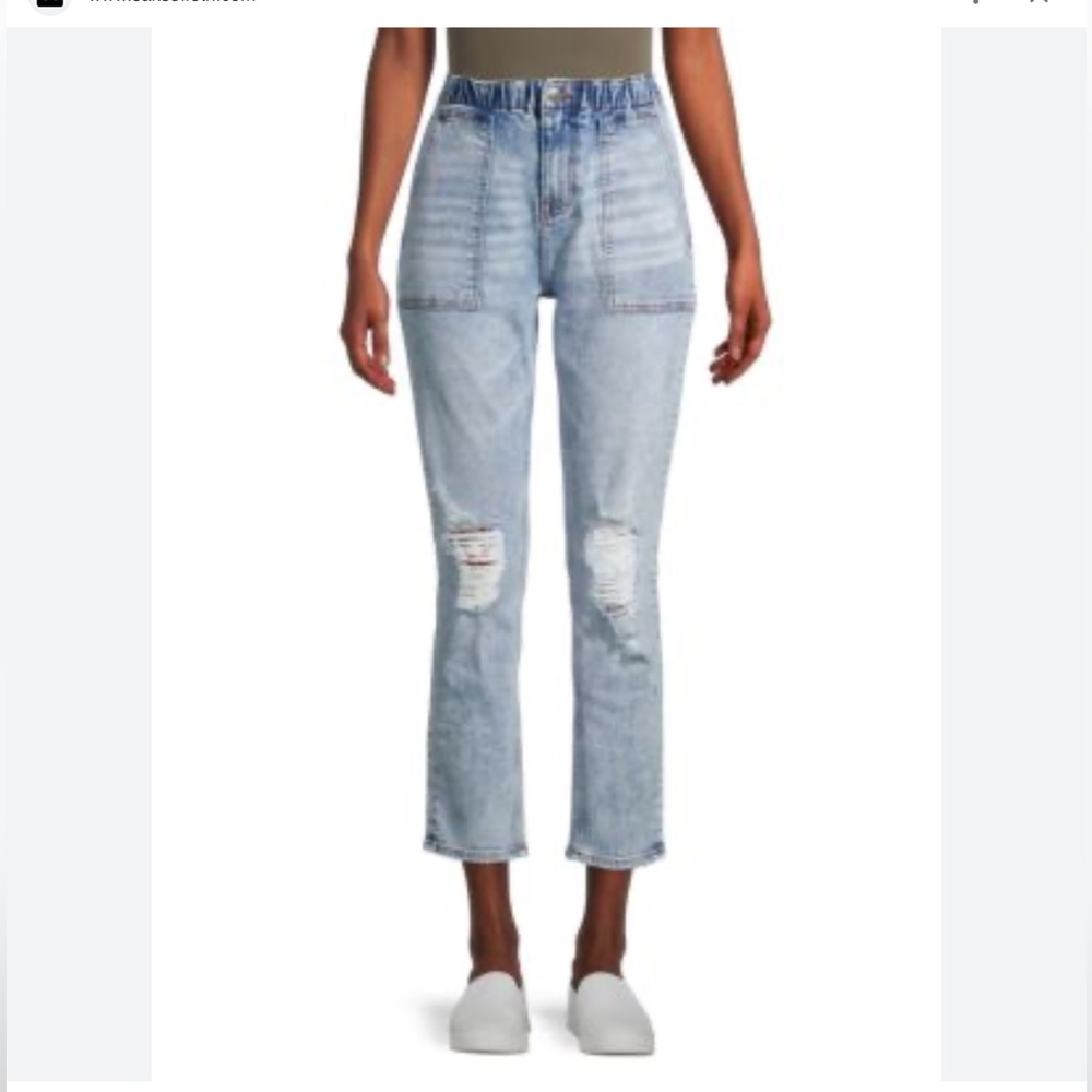 DRIFTWOOD Eliza Light Blue Cropped Distressed Jeans; size L